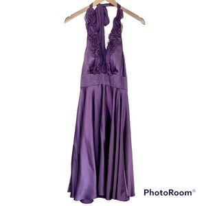 BNWT Adrianna Papell Ruffle Neckline Halter Dress size 4